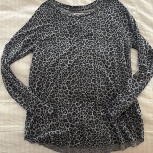 Grayson Threads Gray Leopard Print Sweater